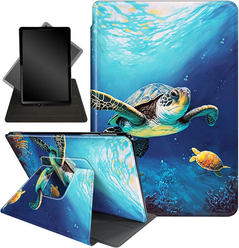 Mxfdegf Case for 6" Amazon Kindle 10th Generation (2019 Released),Mxfdegf 360 Degree Swiveling Stand Protective Cover with Auto Sleep/Wake,for 6" Kindle 10th Gen 2019,Ocean Sea Turtle Fish - Image 1