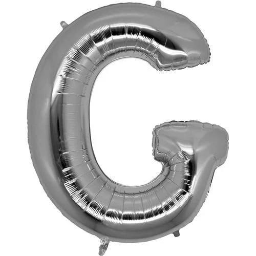 نو نيم Letter G Foil Balloon Silver