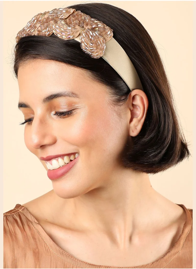 SOHI Gold Plated Designer Hair Band