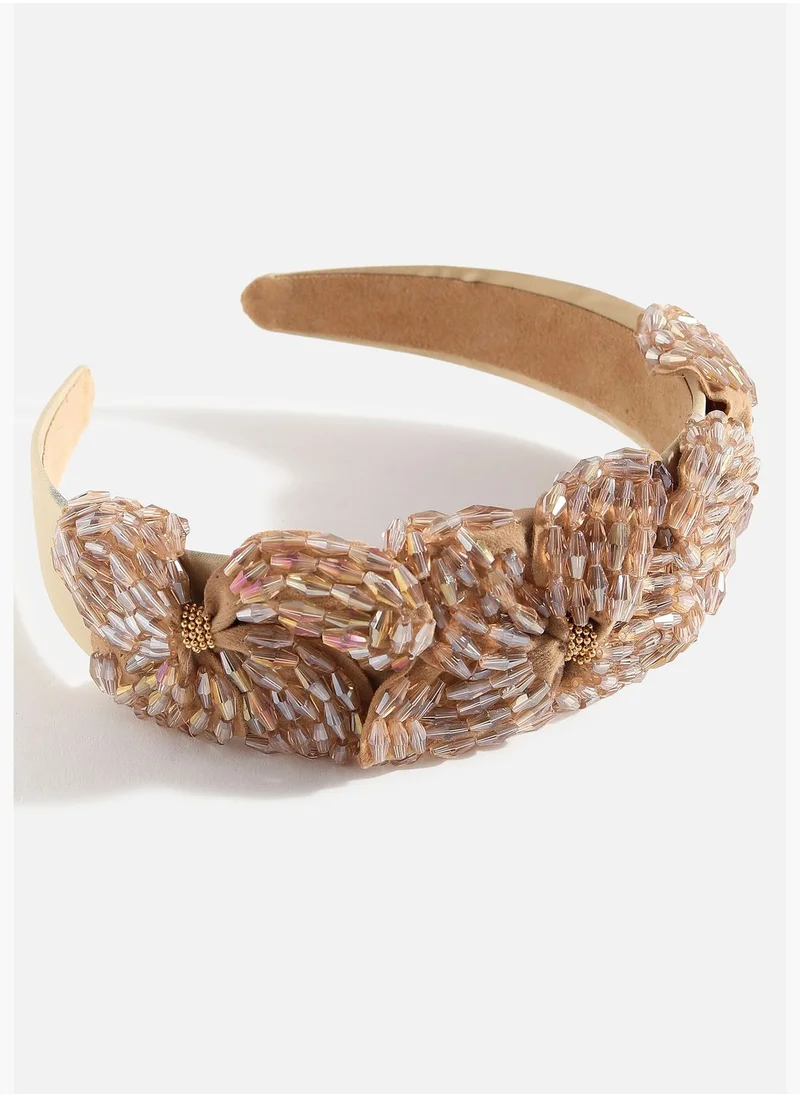 SOHI Gold Plated Designer Hair Band