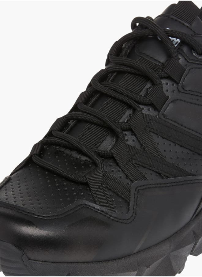 Lee Cooper Mens Panelled Lace-Up Sneakers With Pull Tab  - Image 4