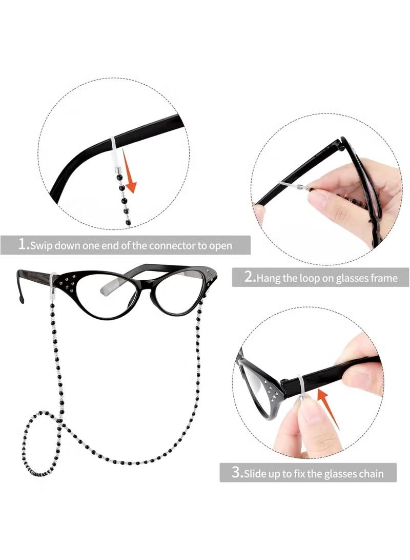 7 Pieces Old Lady Cosplay Set Hair-Friendly Fiber Dress Up Kit Dark Grey Leopard Print 100 Days Of School Halloween Costume Parties Boys Girls Adults Students - Image 4