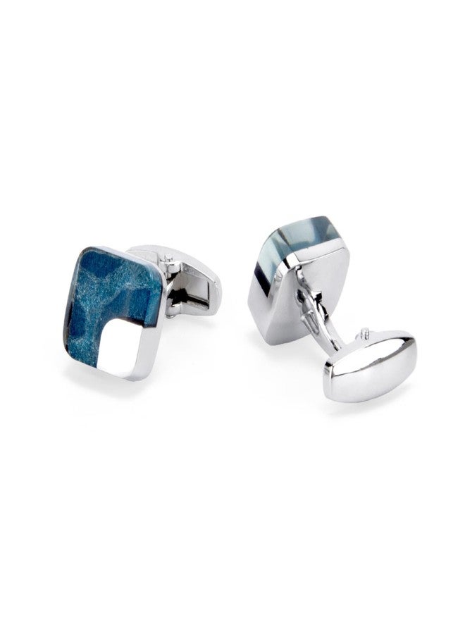 Wynameleri Cufflinks Men Vintage Resin Blue in Gift Box - Image 1