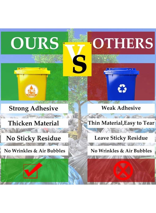 Outus 6 Pieces Recycle Sticker Decal for Trash Can, Re-Adjustable Waterproof Bin Labels Paper Metal Plastic Glass Waste Sorting Recycling Sticker Sign for Use in Home and Office - Image 5