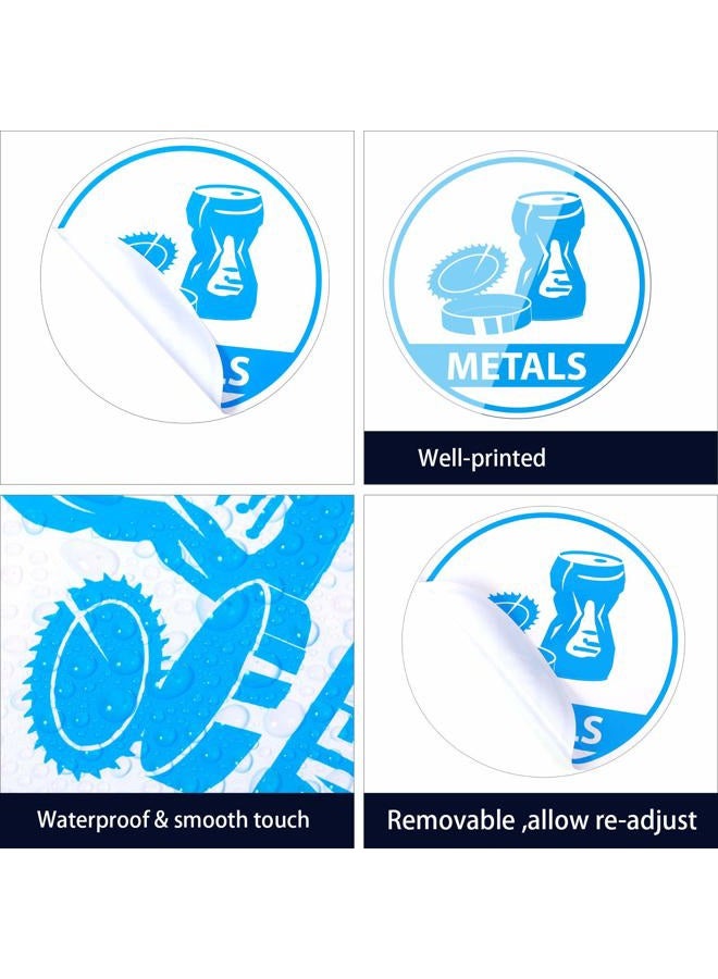 Outus 6 Pieces Recycle Sticker Decal for Trash Can, Re-Adjustable Waterproof Bin Labels Paper Metal Plastic Glass Waste Sorting Recycling Sticker Sign for Use in Home and Office - Image 4
