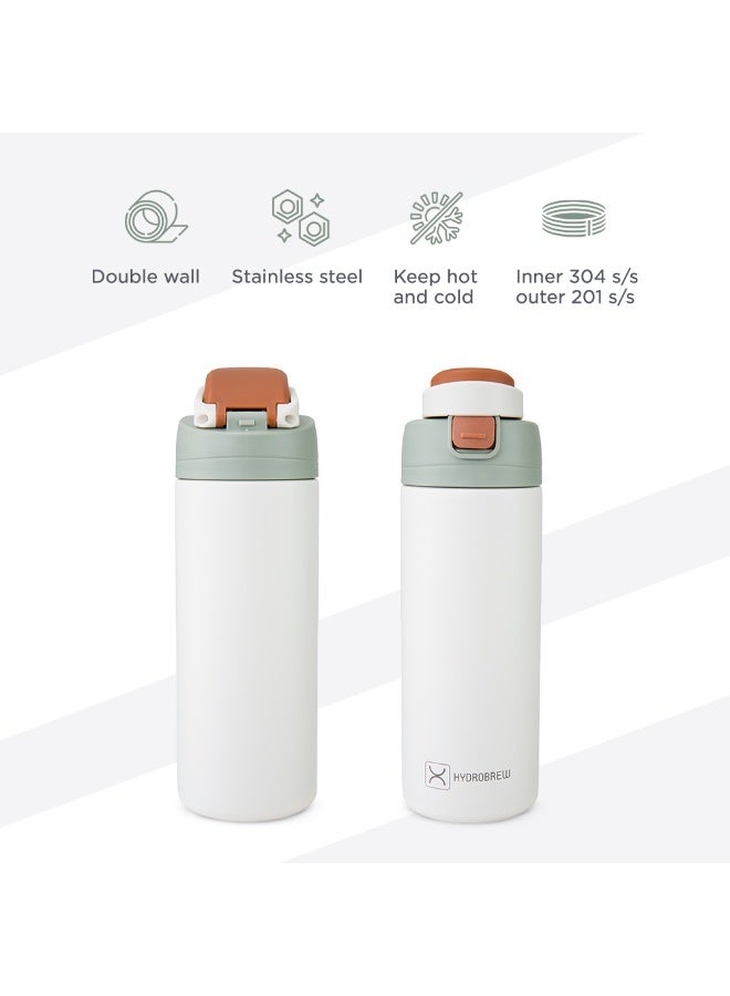 Hydrobrew Personalized SipSwitch™ Insulated Water Bottle 720ml – Leakproof, Stainless Steel, Straw & Spout Lid -Ivory Grove - Image 5