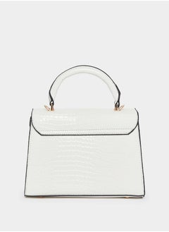 Styli Croc Textured Front Pocket Top Handle Bag  - Image 2