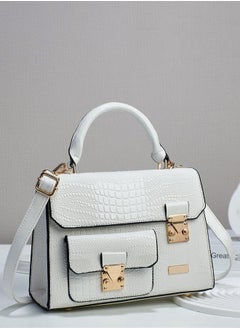 Styli Croc Textured Front Pocket Top Handle Bag  - Image 5