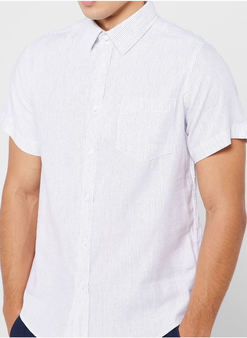 Robert Wood - Short Sleeve Striped Shirt - Image 1