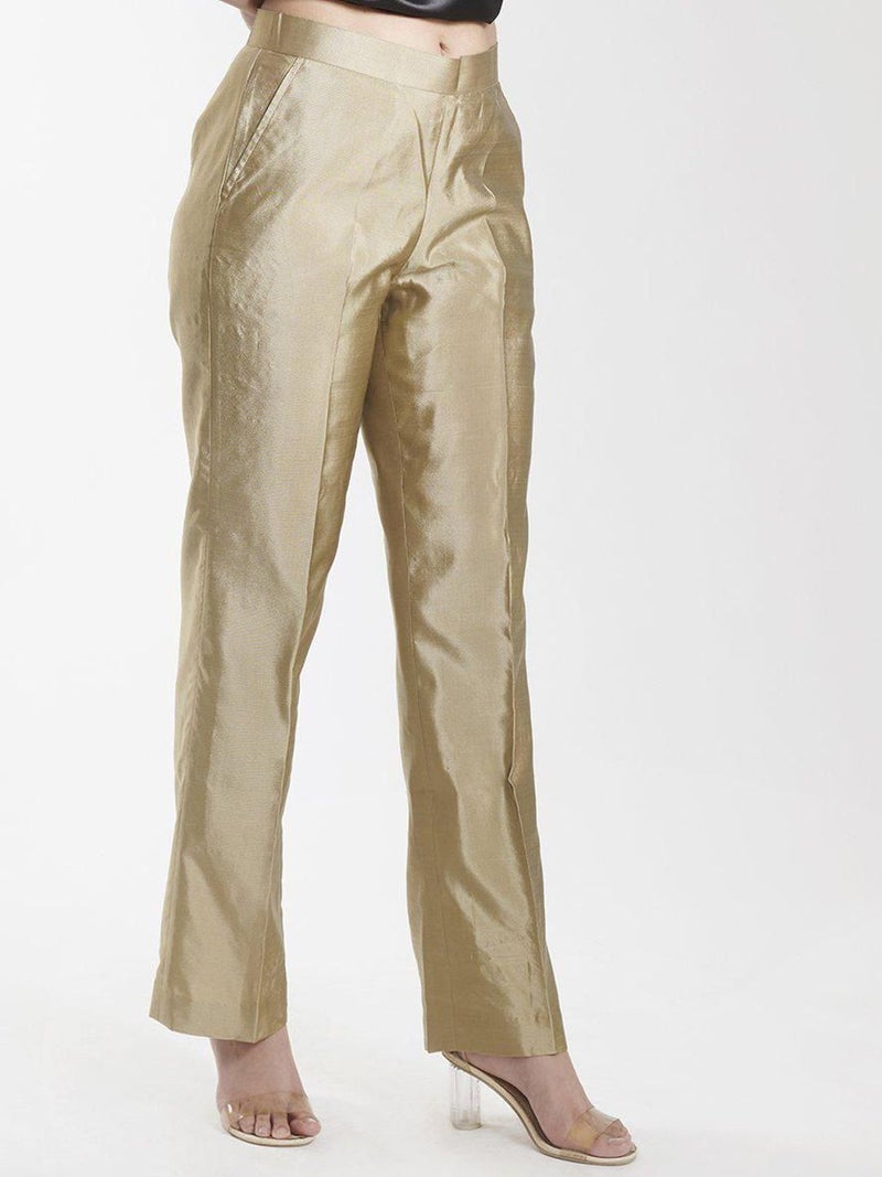 Powersutra Silk Comfort Fit Trouser - Golden Beige for Women - Image 2