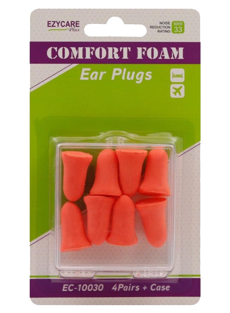 Ezycare Comfort Foam Ear Plugs Pairs 4's