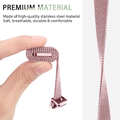 Meliya Metal Band for Fitbit Inspire 3 Bands Women Men, Stainless Steel Adjustable Straps Replacement Bands for Fitbit Inspire 3 Fitness Tracker (Rose Pink) - Image 3