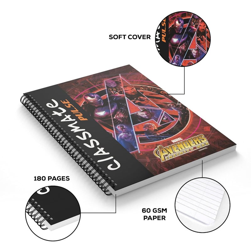 classmate Pulse 1 Subject Notebook - 240mm x 180mm, Soft Cover, 180 Pages, Single Line, Pack of 8 - Image 5