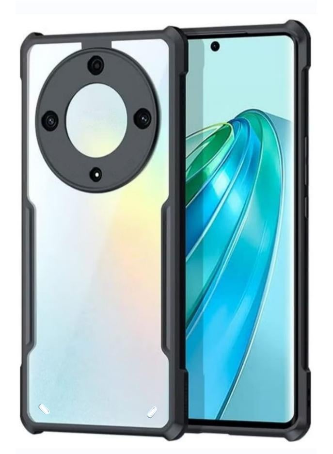 Honor X9a 5G Black Mobile Phone Case Cover, Ultra-Thin Lightweight Cover Soft TPU Bumper + Acrylic Clear Back Case Cover - Image 1