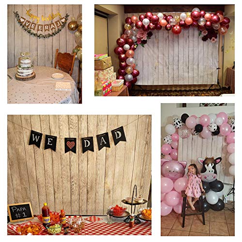 KonPon 7x5ft Rustic Wood Photography Backdrop Supplies for Newborn Kids Baby Shower Children Birthday Party Cake Smash Decors Wooden Background Studio Props KP-082 - Image 5