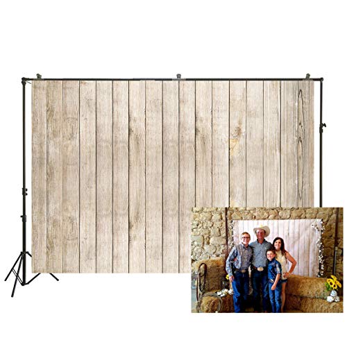 KonPon 7x5ft Rustic Wood Photography Backdrop Supplies for Newborn Kids Baby Shower Children Birthday Party Cake Smash Decors Wooden Background Studio Props KP-082 - Image 1