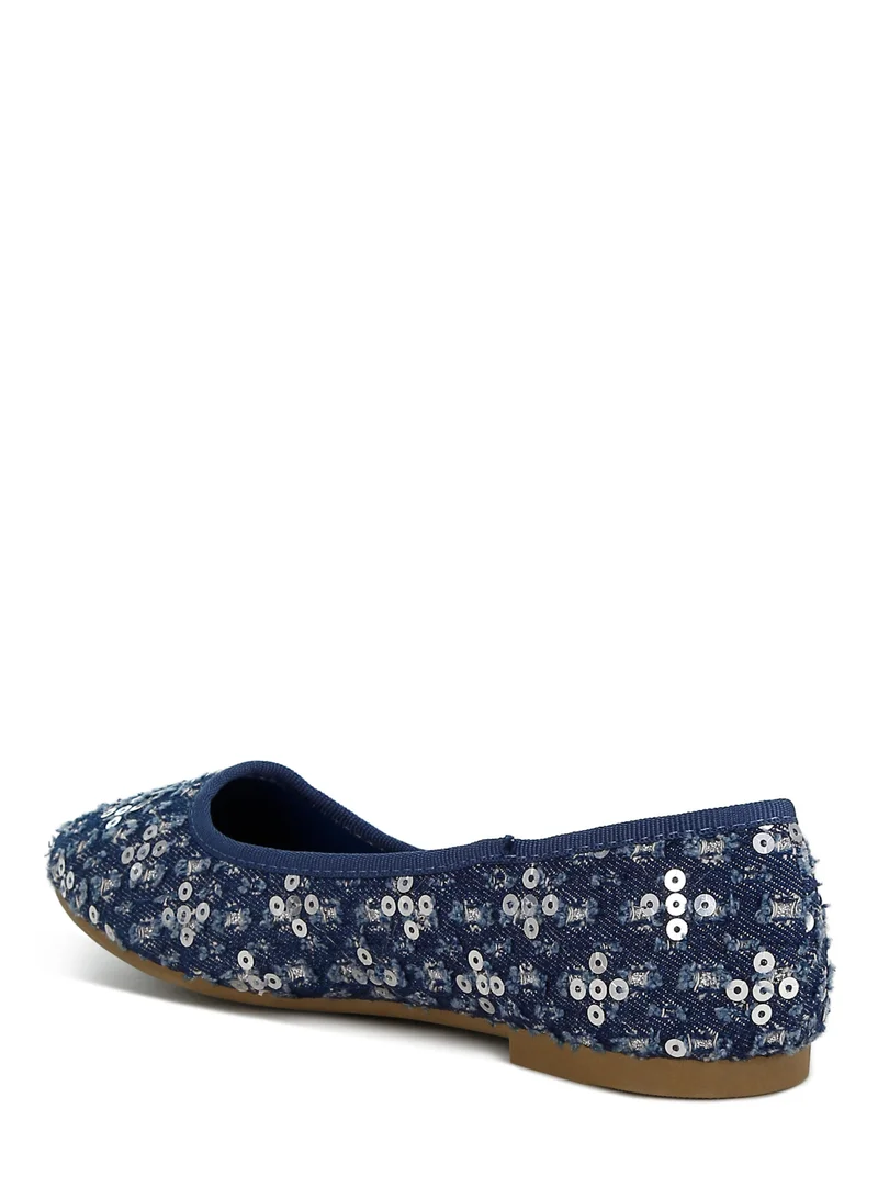 London Rag Sequin Ballet Flats in Blue