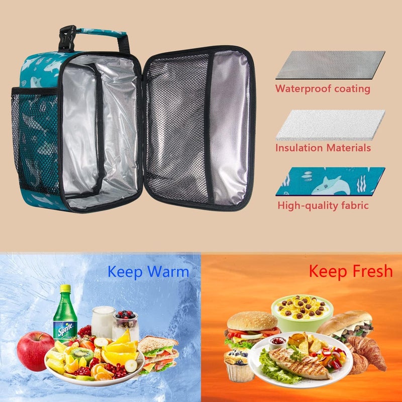 Hap Tim Lunch Box, Insulated Lunch Bag, Reusable Lunchbox Cooler Bag Shark (18654-SK) - Image 3
