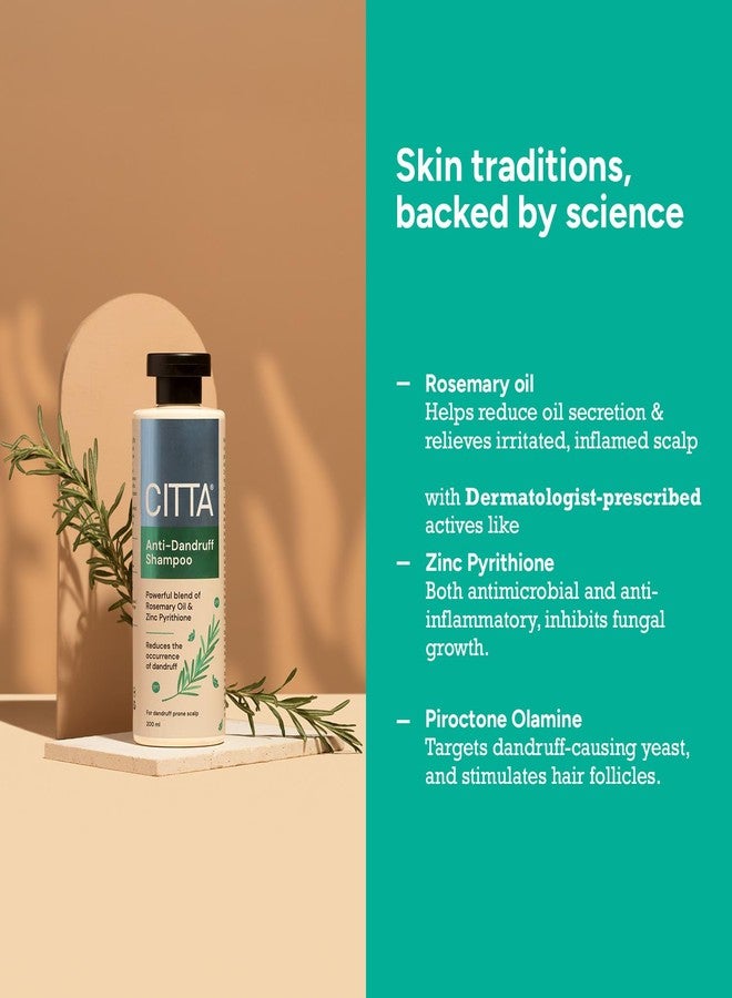 سيتا شامبو سيتا المضاد للقشرة للرجال والنساء - تركيبة مختبرة من قبل أطباء الجلدية | يقلل القشرة ويهدئ الحكة بفضل بيريثيون الزنك، بيروكتون أولامين، وزيت إكليل الجبل | يرطب فروة الرأس ويقوي الشعر | مناسب لجميع أنواع الشعر | 200 مل - Image 3