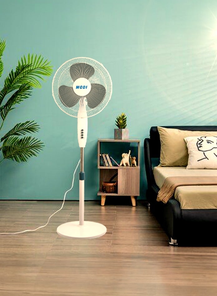 MODI Pedestal Stand Fan with 3 Wind Speeds Height Adjustable for Home and Office  - Image 2