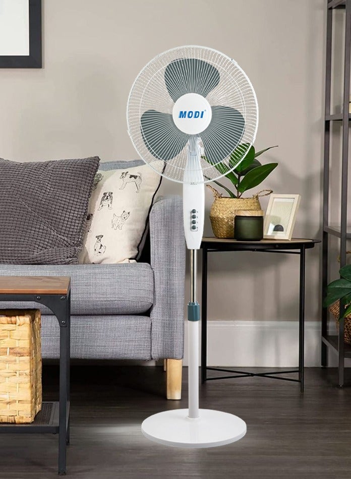 MODI Pedestal Stand Fan with 3 Wind Speeds Height Adjustable for Home and Office  - Image 3