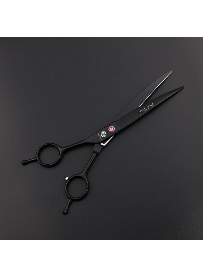 Purple Dragon 7.0" Left Handed Dog Grooming Hair Cutting Scissor &Curved &Thinning Shear with Bag - for Mancinism Pet Groomer or Family DIY (Black) - Image 5