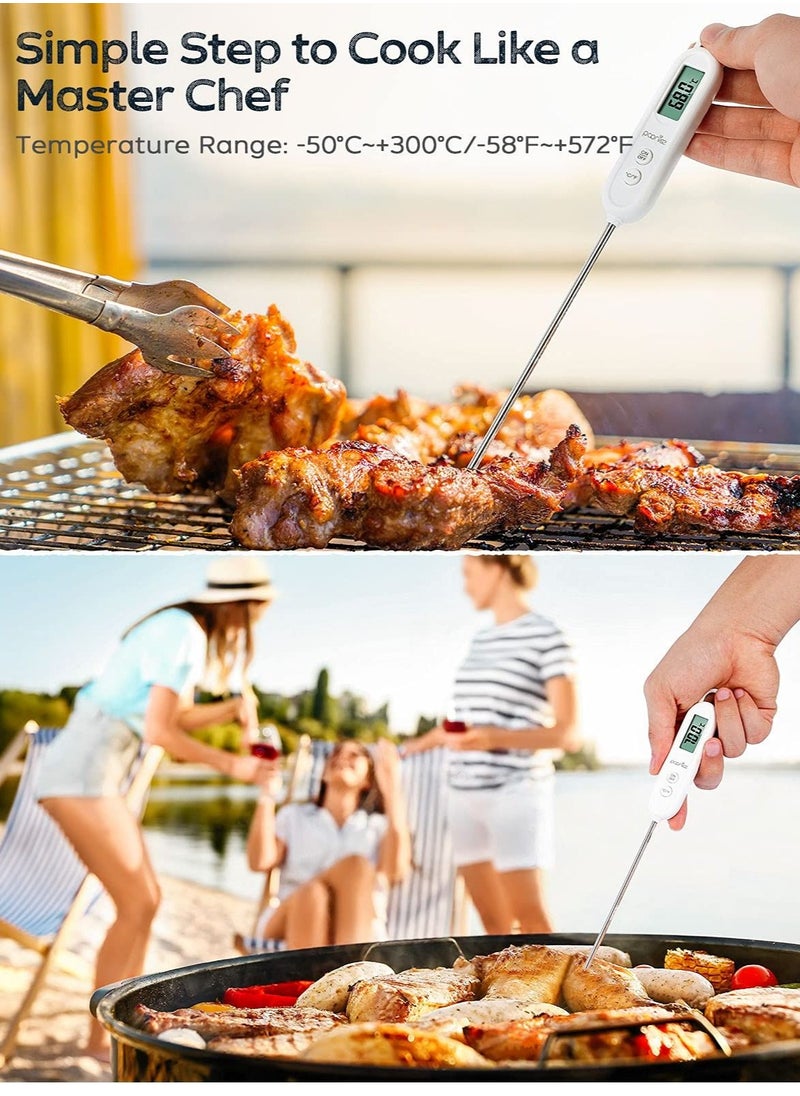 Excefore - Instant Read Meat Thermometers for Cooking, LCD Display Digital Food Thermometer with 5.5in Long Probe, Cooking Thermometer with Auto Shutdown for Kitchen, Baking, Frying, Grilling, BBQ - Image 1