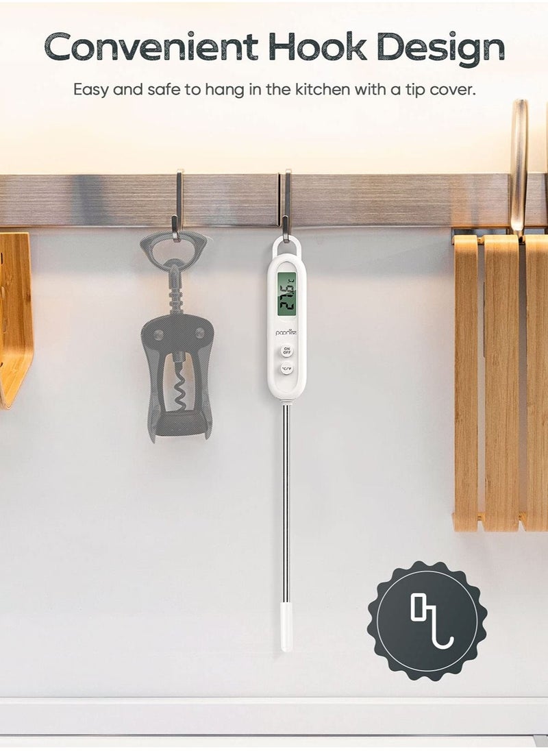 Excefore - Instant Read Meat Thermometers for Cooking, LCD Display Digital Food Thermometer with 5.5in Long Probe, Cooking Thermometer with Auto Shutdown for Kitchen, Baking, Frying, Grilling, BBQ - Image 1