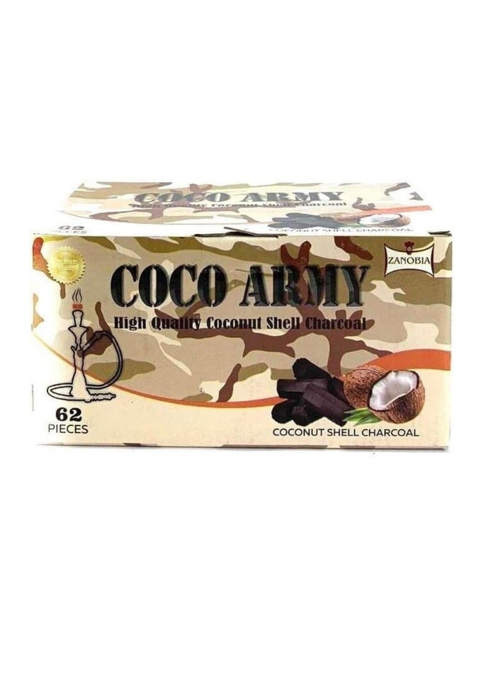 ZANOBIA Coco Army Hexagon coconut charcoal Bakhour (1kg/- 62 pcs) 