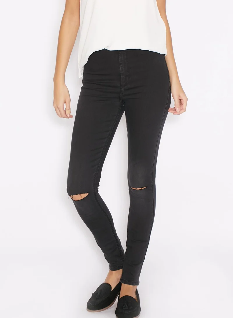 TOPSHOP Joni Ripped Super High Waist Skinny Jeans
