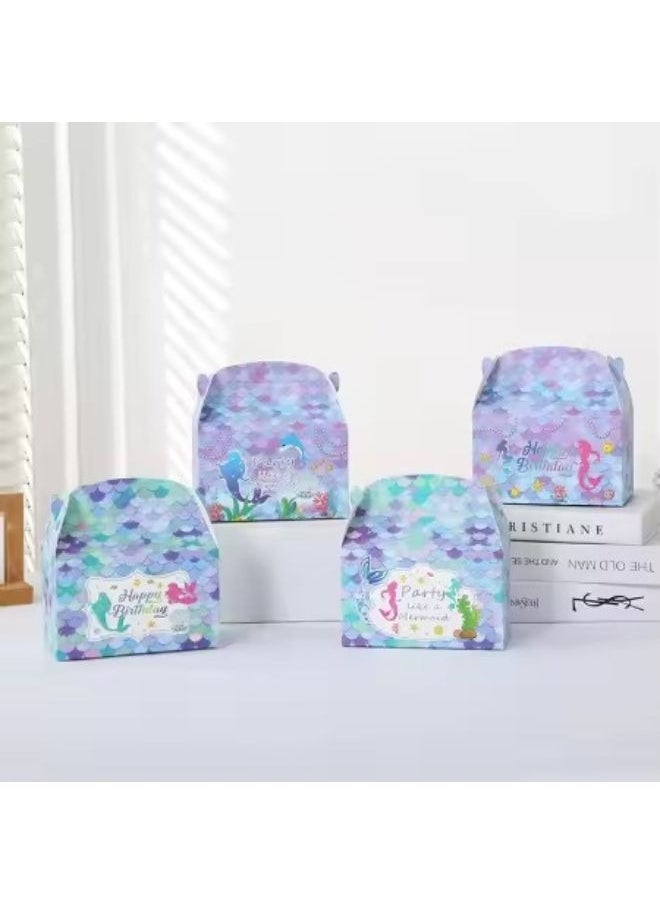 KIDOZ 6-Pack Mermaid Party Favor Gift Boxes – Recycled Under the Sea Themed Goodie Boxes for Birthday Parties, Baby Showers, and Ocean-Themed Events  - Image 3