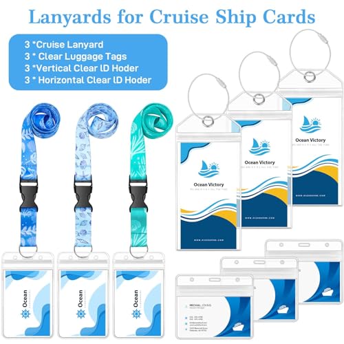 Tidponra Cruise Lanyard for Ship Cards, Ship Lanyards with Waterproof Luggage Tags Clear ID Badge Holder Cruise Essentials Accessories for Cruise Cards Ship Key Card Sea Pass - Image 3