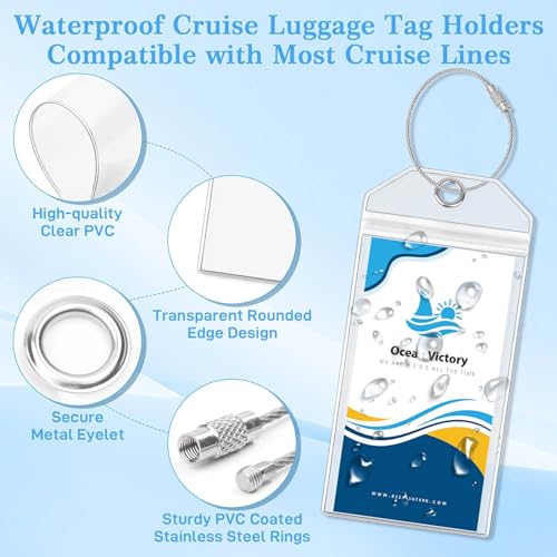 Tidponra Cruise Lanyard for Ship Cards, Ship Lanyards with Waterproof Luggage Tags Clear ID Badge Holder Cruise Essentials Accessories for Cruise Cards Ship Key Card Sea Pass - Image 5