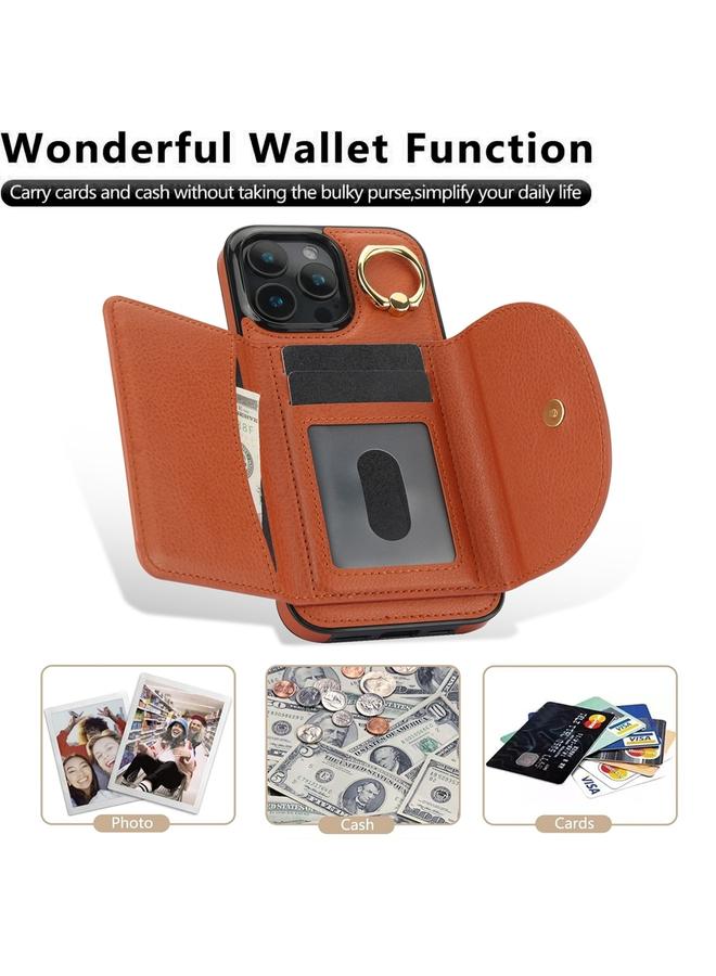 S-TOP Case For iPhone 16 Pro Max YM007 Ring Holder Card Bag Skin Feel Phone Case - Image 2