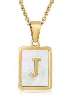 MissTiara Capital Letter A-Z Initial Chain Necklace For Girls Women Stainless Steel Square Charm A-Z Alphabet Pendant Necklace Good idea for birthday gifts graduation commemorations or classmate gifts  - Image 2