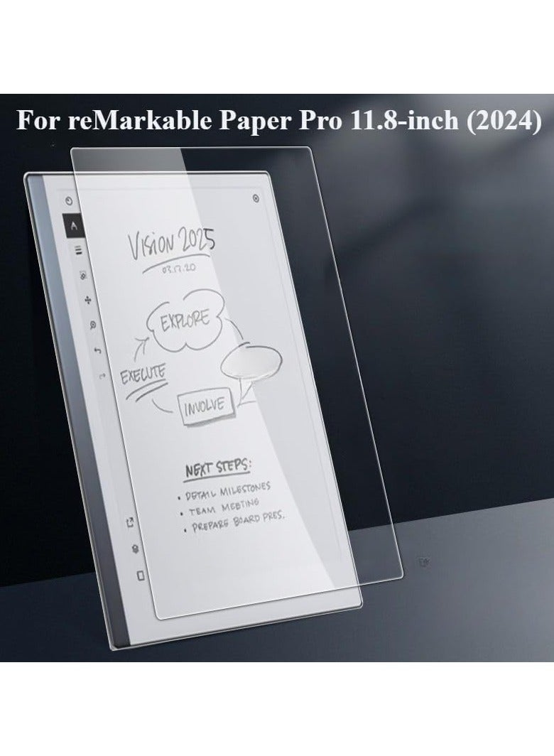 【2PCS】 Screen Protector for reMarkable Paper Pro 11.8-inch (2024),9H Tempered Glass,High Clarity Anti-Scratch Bubble Free,HD Clear Front Screen Protector EReader Film - Image 2