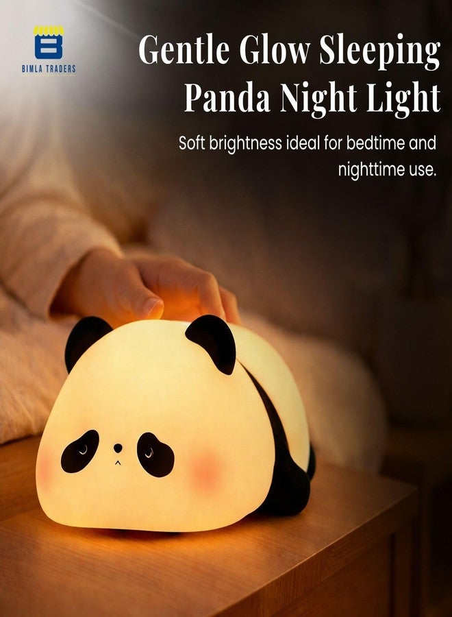 Btag Cute Sleeping Panda Night Light, Silicone Color-Changing LED Touch Lamp, Nursery Nightlight, Toddler Baby Kids Decor (Sleeping Panda) - Image 2
