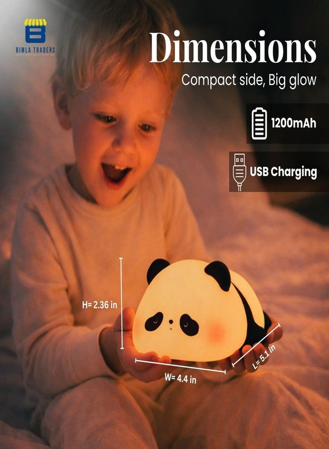 Btag Cute Sleeping Panda Night Light, Silicone Color-Changing LED Touch Lamp, Nursery Nightlight, Toddler Baby Kids Decor (Sleeping Panda) - Image 4