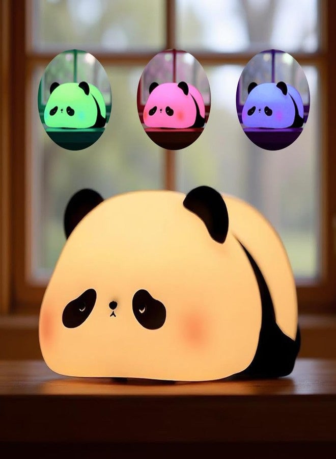 Btag Cute Sleeping Panda Night Light, Silicone Color-Changing LED Touch Lamp, Nursery Nightlight, Toddler Baby Kids Decor (Sleeping Panda) - Image 1
