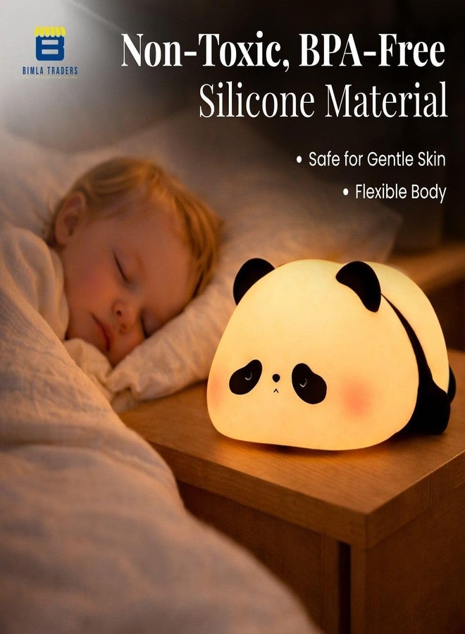 Btag Cute Sleeping Panda Night Light, Silicone Color-Changing LED Touch Lamp, Nursery Nightlight, Toddler Baby Kids Decor (Sleeping Panda) - Image 3