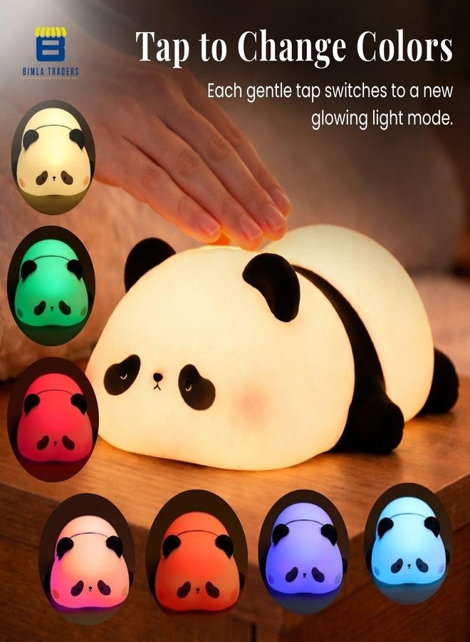 Btag Cute Sleeping Panda Night Light, Silicone Color-Changing LED Touch Lamp, Nursery Nightlight, Toddler Baby Kids Decor (Sleeping Panda) - Image 5