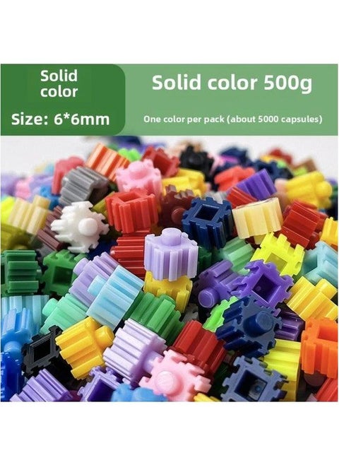 6mm Mini Building Blocks Bulk Small Particle Transparent Assembled Diy Phone Case Computer Not Compatible With Lego-Color:6mm(500g) Monochrome-Specifications:6*6*5.5mm