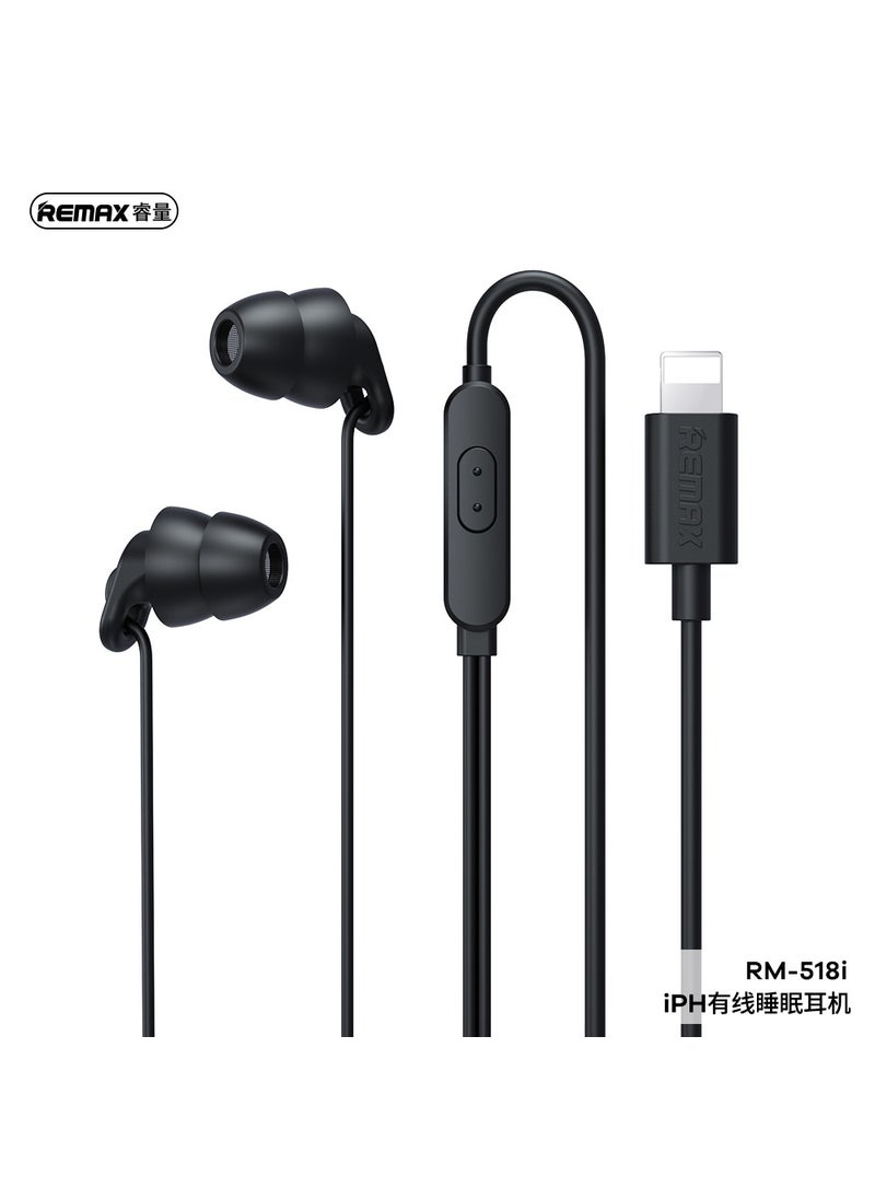 Generic - REMAX New Wired Earphones for iPhone Huawei Noise Reduction In-Ear Apple Head-Elegant Black - Image 1