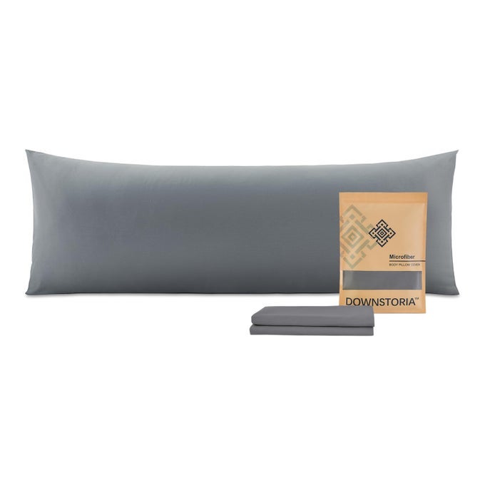 BODY PILLOW PILLOWCASE ULTRA SOFT MICROFIBER LONG PILLOW COVER ENVELOPE CLOSURE LARGE PILLOW CASES 20X54 INCH DARK GRAY