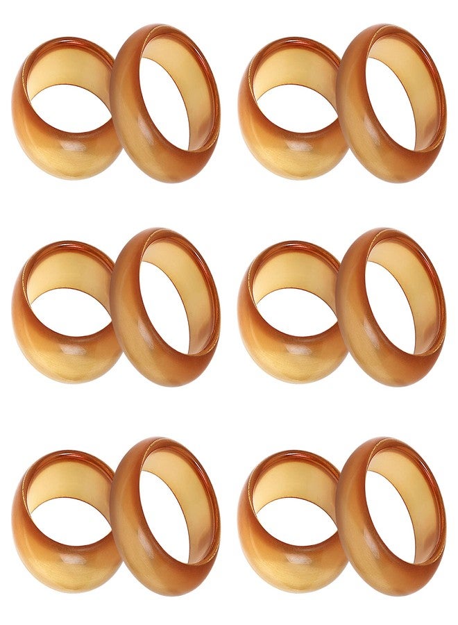 il pregio Gold Napkin Rings, Elegant Décor Colored Resin Napkin Holder Ring Set for Christmas, Thanksgiving, Dinner Parties, Weddings, Holidays, and Summer Winter Gathering | Value Pack of 6 | Amber - Image 1