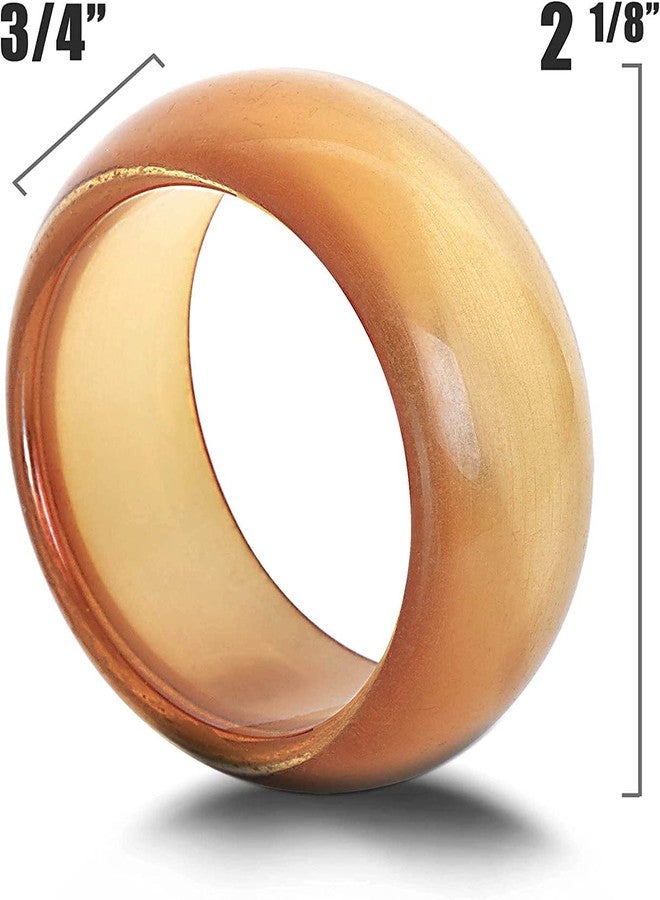 il pregio Gold Napkin Rings, Elegant Décor Colored Resin Napkin Holder Ring Set for Christmas, Thanksgiving, Dinner Parties, Weddings, Holidays, and Summer Winter Gathering | Value Pack of 6 | Amber - Image 2