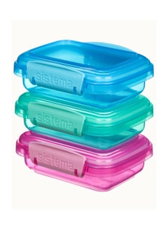 sistema Sistema Rectangular Lunch Box Set – 3 Pack (200ml) Small Food Containers for Kids, BPA-Free, Back to School Snack Storage  - Image 2