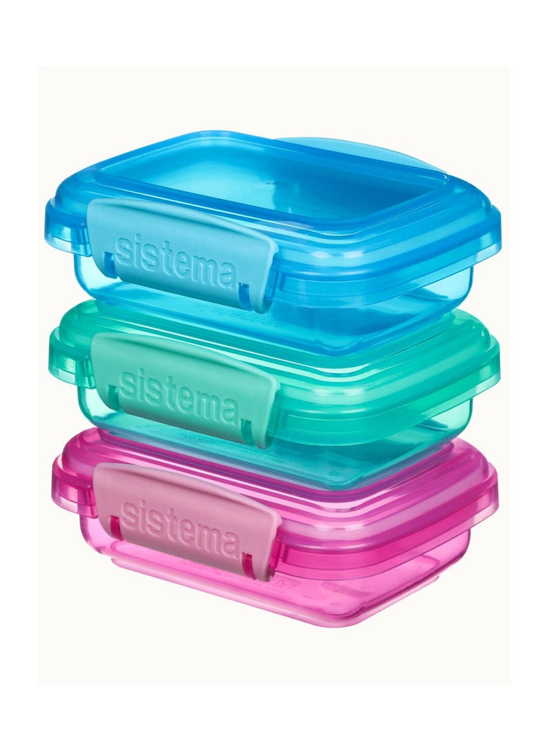 sistema مجموعة علب الغداء المستطيلة من سيستما - 3 عبوات (200 مل) حاويات طعام صغيرة للأطفال، خالية من BPA، تخزين وجبات العودة إلى المدرسة - Image 2