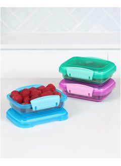 sistema Sistema Rectangular Lunch Box Set – 3 Pack (200ml) Small Food Containers for Kids, BPA-Free, Back to School Snack Storage  - Image 5