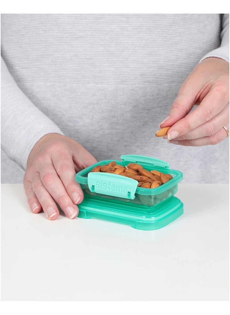 sistema مجموعة علب الغداء المستطيلة من سيستما - 3 عبوات (200 مل) حاويات طعام صغيرة للأطفال، خالية من BPA، تخزين وجبات العودة إلى المدرسة - Image 3